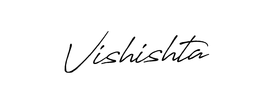 Vishishta stylish signature style. Best Handwritten Sign (Antro_Vectra_Bolder) for my name. Handwritten Signature Collection Ideas for my name Vishishta. Vishishta signature style 7 images and pictures png
