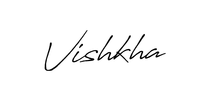 Make a beautiful signature design for name Vishkha. With this signature (Antro_Vectra_Bolder) style, you can create a handwritten signature for free. Vishkha signature style 7 images and pictures png