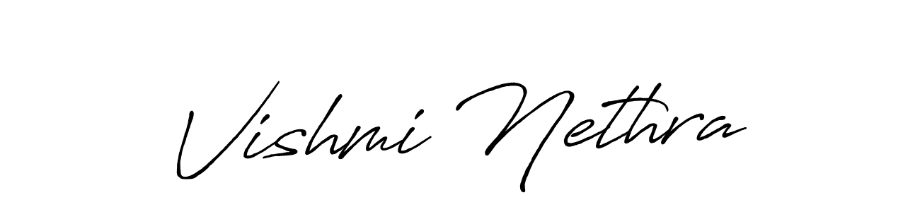 Vishmi Nethra stylish signature style. Best Handwritten Sign (Antro_Vectra_Bolder) for my name. Handwritten Signature Collection Ideas for my name Vishmi Nethra. Vishmi Nethra signature style 7 images and pictures png