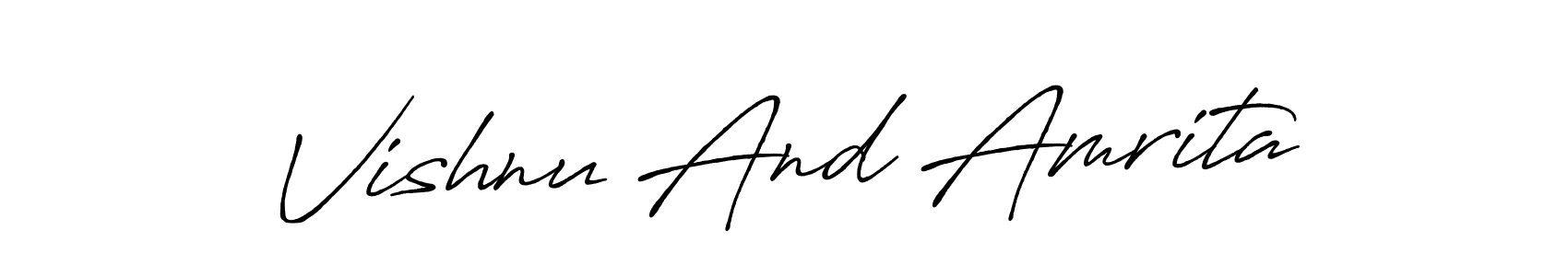 Once you've used our free online signature maker to create your best signature Antro_Vectra_Bolder style, it's time to enjoy all of the benefits that Vishnu And Amrita name signing documents. Vishnu And Amrita signature style 7 images and pictures png