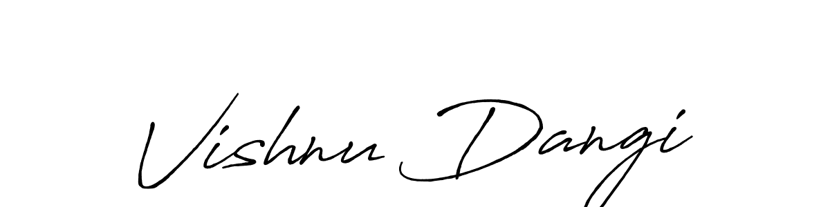 Use a signature maker to create a handwritten signature online. With this signature software, you can design (Antro_Vectra_Bolder) your own signature for name Vishnu Dangi. Vishnu Dangi signature style 7 images and pictures png