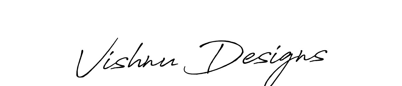 Also we have Vishnu Designs name is the best signature style. Create professional handwritten signature collection using Antro_Vectra_Bolder autograph style. Vishnu Designs signature style 7 images and pictures png