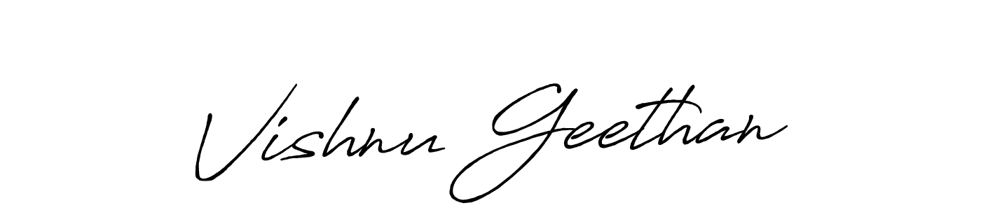 Use a signature maker to create a handwritten signature online. With this signature software, you can design (Antro_Vectra_Bolder) your own signature for name Vishnu Geethan. Vishnu Geethan signature style 7 images and pictures png