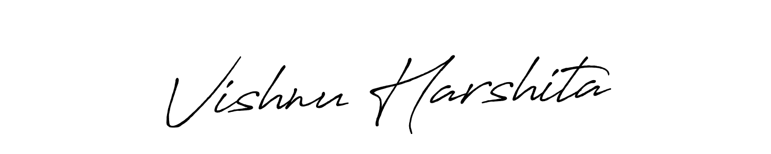 Also we have Vishnu Harshita name is the best signature style. Create professional handwritten signature collection using Antro_Vectra_Bolder autograph style. Vishnu Harshita signature style 7 images and pictures png