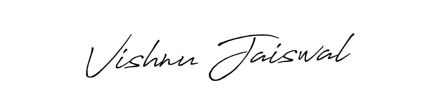 Vishnu Jaiswal stylish signature style. Best Handwritten Sign (Antro_Vectra_Bolder) for my name. Handwritten Signature Collection Ideas for my name Vishnu Jaiswal. Vishnu Jaiswal signature style 7 images and pictures png