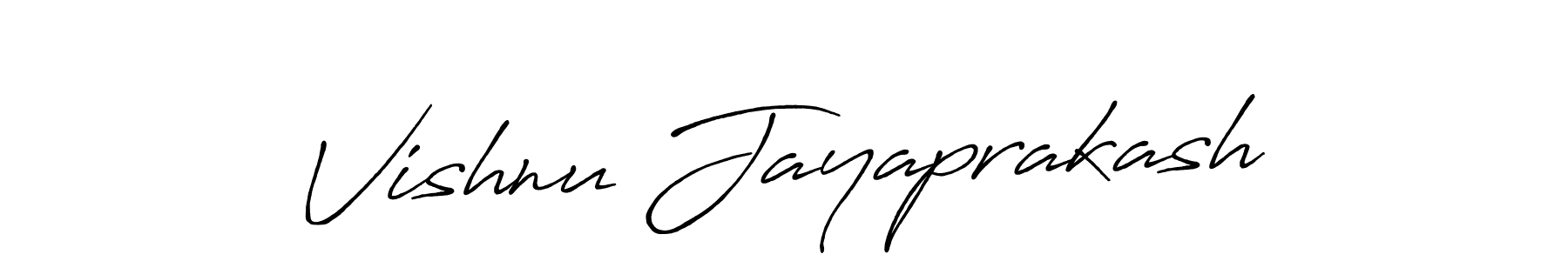 Create a beautiful signature design for name Vishnu Jayaprakash. With this signature (Antro_Vectra_Bolder) fonts, you can make a handwritten signature for free. Vishnu Jayaprakash signature style 7 images and pictures png