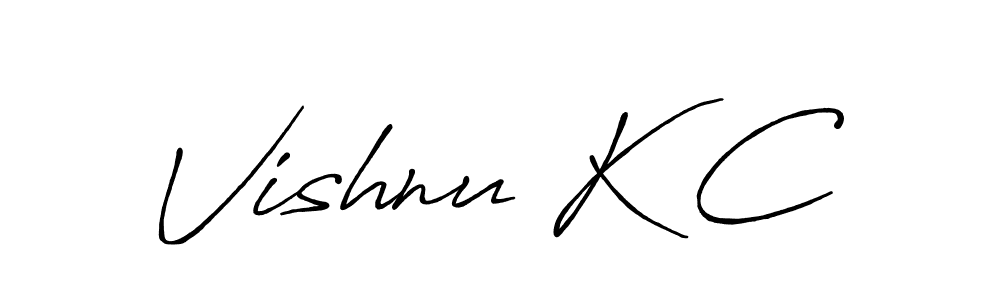 Use a signature maker to create a handwritten signature online. With this signature software, you can design (Antro_Vectra_Bolder) your own signature for name Vishnu K C. Vishnu K C signature style 7 images and pictures png
