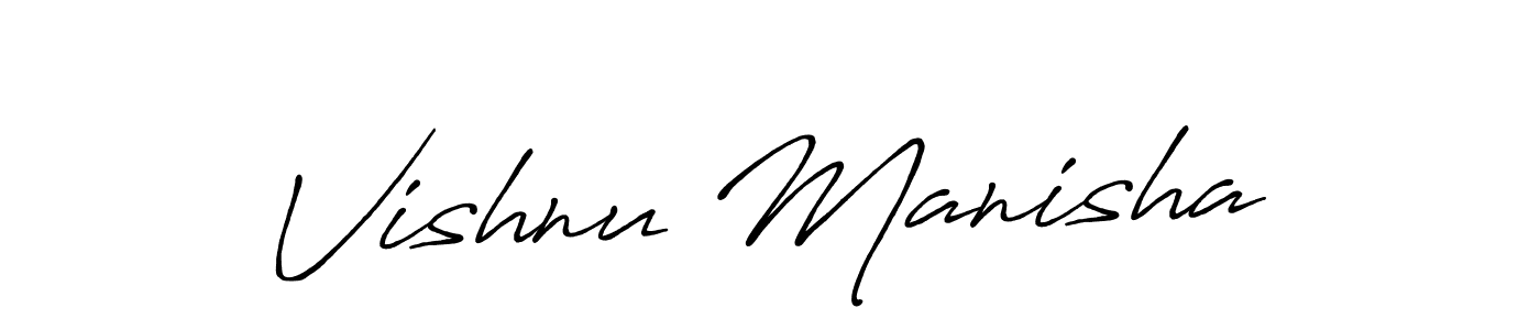 Create a beautiful signature design for name Vishnu Manisha. With this signature (Antro_Vectra_Bolder) fonts, you can make a handwritten signature for free. Vishnu Manisha signature style 7 images and pictures png