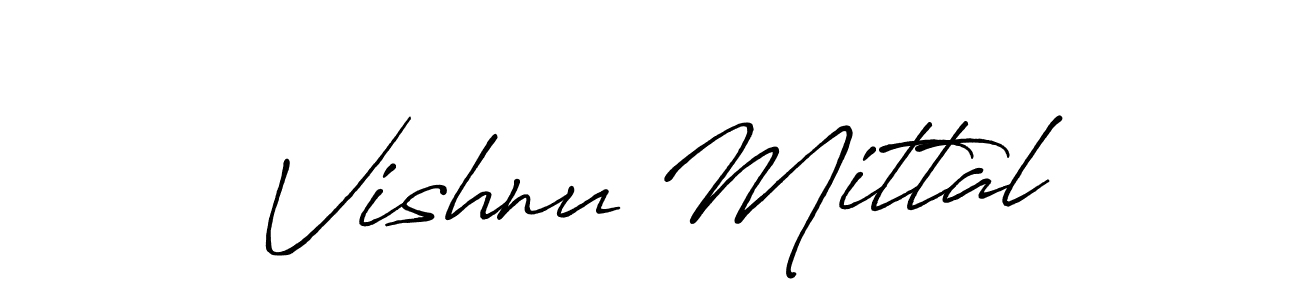 How to make Vishnu Mittal name signature. Use Antro_Vectra_Bolder style for creating short signs online. This is the latest handwritten sign. Vishnu Mittal signature style 7 images and pictures png