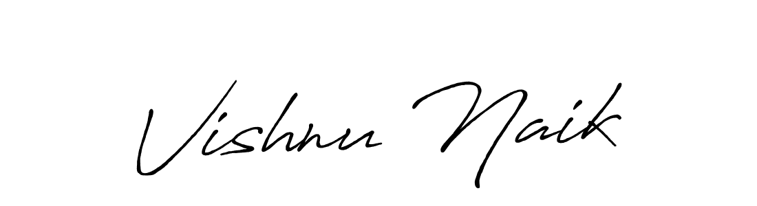 Make a beautiful signature design for name Vishnu Naik. With this signature (Antro_Vectra_Bolder) style, you can create a handwritten signature for free. Vishnu Naik signature style 7 images and pictures png