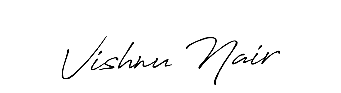 Use a signature maker to create a handwritten signature online. With this signature software, you can design (Antro_Vectra_Bolder) your own signature for name Vishnu Nair. Vishnu Nair signature style 7 images and pictures png