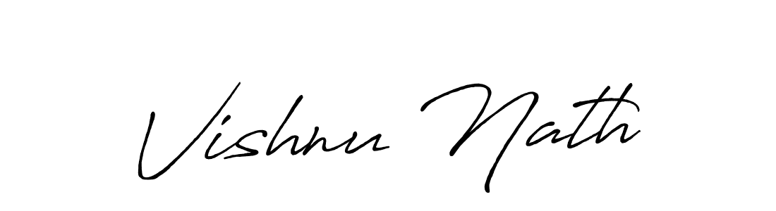 Make a beautiful signature design for name Vishnu Nath. With this signature (Antro_Vectra_Bolder) style, you can create a handwritten signature for free. Vishnu Nath signature style 7 images and pictures png