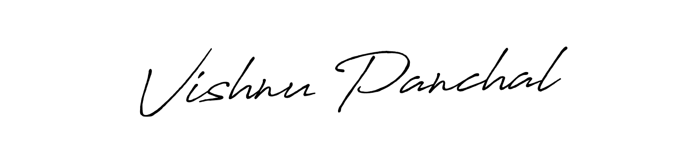 Create a beautiful signature design for name Vishnu Panchal. With this signature (Antro_Vectra_Bolder) fonts, you can make a handwritten signature for free. Vishnu Panchal signature style 7 images and pictures png