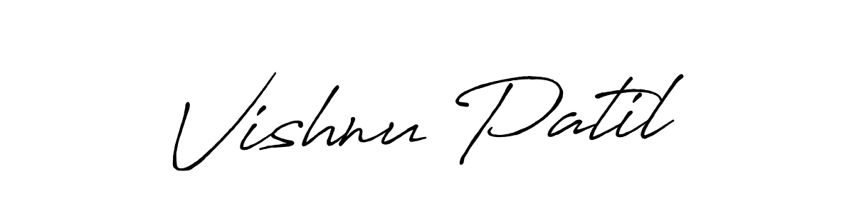 Vishnu Patil stylish signature style. Best Handwritten Sign (Antro_Vectra_Bolder) for my name. Handwritten Signature Collection Ideas for my name Vishnu Patil. Vishnu Patil signature style 7 images and pictures png