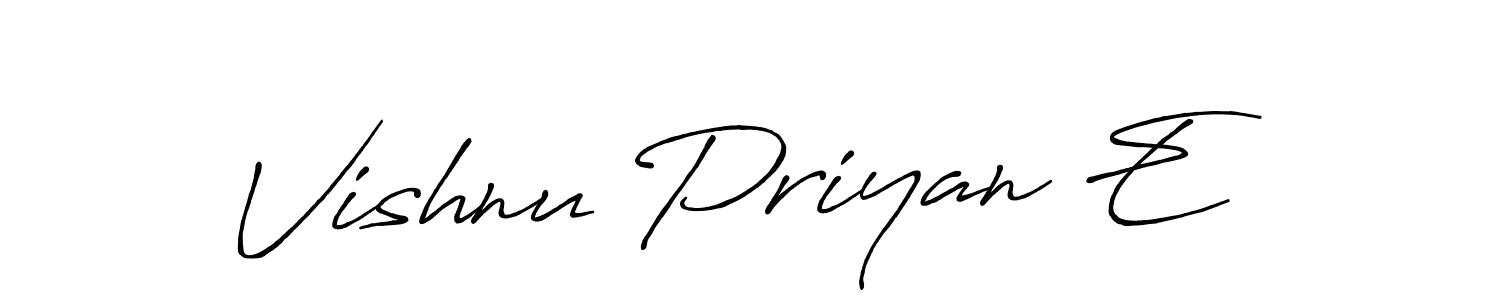 Design your own signature with our free online signature maker. With this signature software, you can create a handwritten (Antro_Vectra_Bolder) signature for name Vishnu Priyan E. Vishnu Priyan E signature style 7 images and pictures png