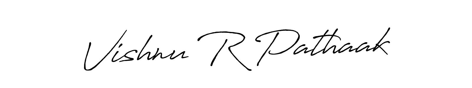 How to make Vishnu R Pathaak name signature. Use Antro_Vectra_Bolder style for creating short signs online. This is the latest handwritten sign. Vishnu R Pathaak signature style 7 images and pictures png
