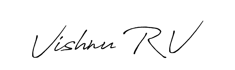 Design your own signature with our free online signature maker. With this signature software, you can create a handwritten (Antro_Vectra_Bolder) signature for name Vishnu R V. Vishnu R V signature style 7 images and pictures png