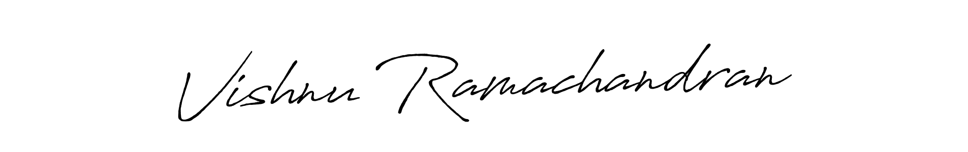 How to make Vishnu Ramachandran name signature. Use Antro_Vectra_Bolder style for creating short signs online. This is the latest handwritten sign. Vishnu Ramachandran signature style 7 images and pictures png