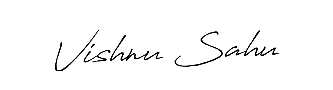 Create a beautiful signature design for name Vishnu Sahu. With this signature (Antro_Vectra_Bolder) fonts, you can make a handwritten signature for free. Vishnu Sahu signature style 7 images and pictures png