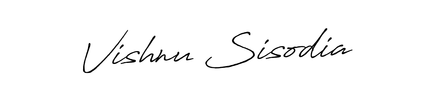 Vishnu Sisodia stylish signature style. Best Handwritten Sign (Antro_Vectra_Bolder) for my name. Handwritten Signature Collection Ideas for my name Vishnu Sisodia. Vishnu Sisodia signature style 7 images and pictures png