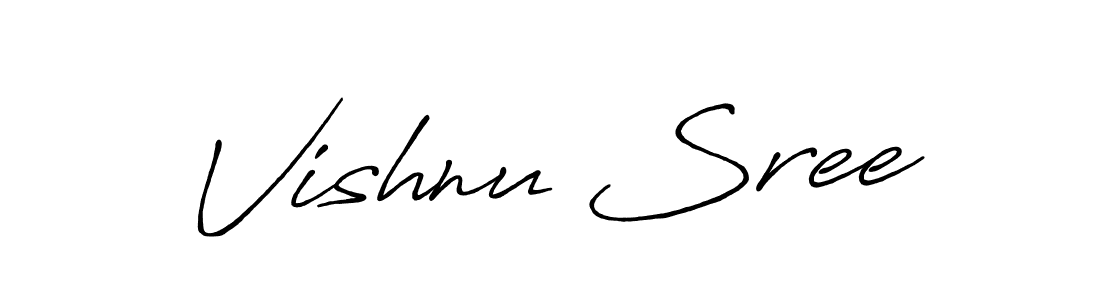 Create a beautiful signature design for name Vishnu Sree. With this signature (Antro_Vectra_Bolder) fonts, you can make a handwritten signature for free. Vishnu Sree signature style 7 images and pictures png