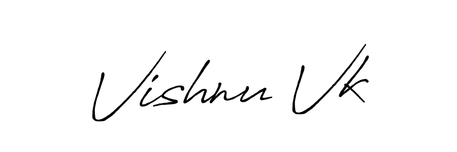 Make a beautiful signature design for name Vishnu Vk. With this signature (Antro_Vectra_Bolder) style, you can create a handwritten signature for free. Vishnu Vk signature style 7 images and pictures png