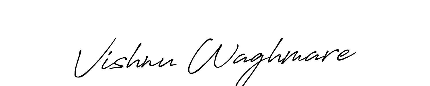 Create a beautiful signature design for name Vishnu Waghmare. With this signature (Antro_Vectra_Bolder) fonts, you can make a handwritten signature for free. Vishnu Waghmare signature style 7 images and pictures png