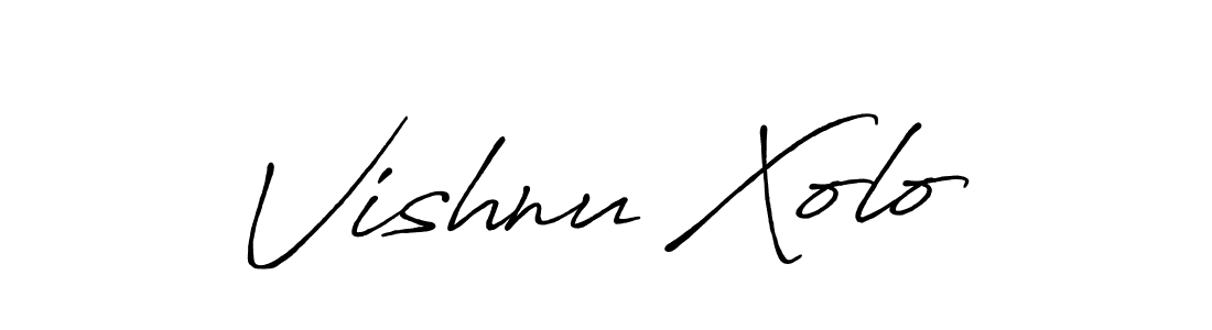 How to make Vishnu Xolo name signature. Use Antro_Vectra_Bolder style for creating short signs online. This is the latest handwritten sign. Vishnu Xolo signature style 7 images and pictures png