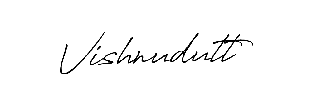 Vishnudutt stylish signature style. Best Handwritten Sign (Antro_Vectra_Bolder) for my name. Handwritten Signature Collection Ideas for my name Vishnudutt. Vishnudutt signature style 7 images and pictures png