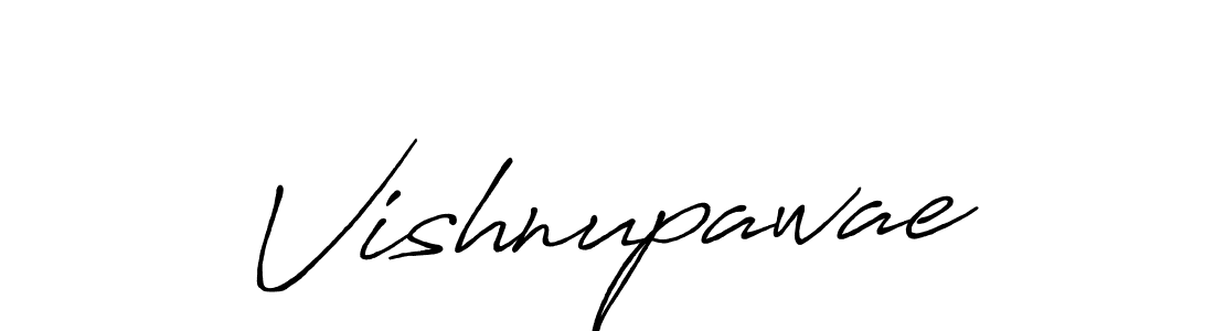 Make a beautiful signature design for name Vishnupawae. With this signature (Antro_Vectra_Bolder) style, you can create a handwritten signature for free. Vishnupawae signature style 7 images and pictures png