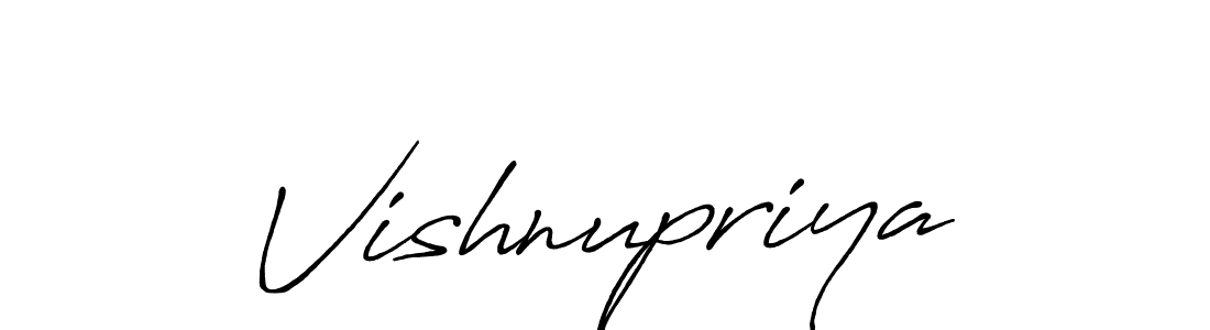 Make a beautiful signature design for name Vishnupriya. With this signature (Antro_Vectra_Bolder) style, you can create a handwritten signature for free. Vishnupriya signature style 7 images and pictures png