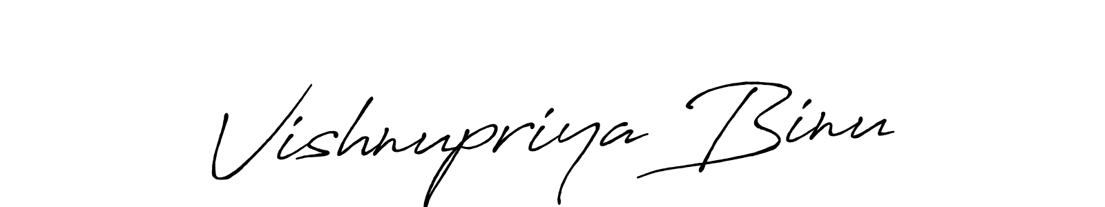 Antro_Vectra_Bolder is a professional signature style that is perfect for those who want to add a touch of class to their signature. It is also a great choice for those who want to make their signature more unique. Get Vishnupriya Binu name to fancy signature for free. Vishnupriya Binu signature style 7 images and pictures png