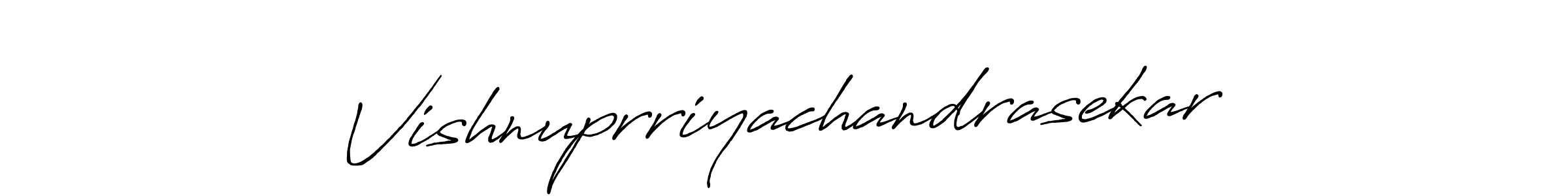 Create a beautiful signature design for name Vishnuprriyachandrasekar. With this signature (Antro_Vectra_Bolder) fonts, you can make a handwritten signature for free. Vishnuprriyachandrasekar signature style 7 images and pictures png