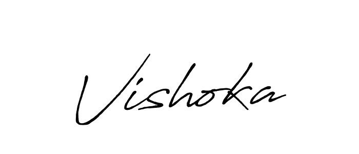 The best way (Antro_Vectra_Bolder) to make a short signature is to pick only two or three words in your name. The name Vishoka include a total of six letters. For converting this name. Vishoka signature style 7 images and pictures png