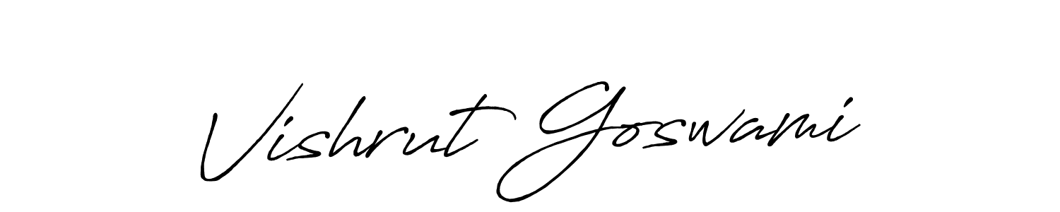Make a beautiful signature design for name Vishrut Goswami. With this signature (Antro_Vectra_Bolder) style, you can create a handwritten signature for free. Vishrut Goswami signature style 7 images and pictures png