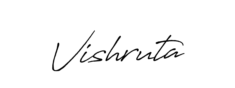 The best way (Antro_Vectra_Bolder) to make a short signature is to pick only two or three words in your name. The name Vishruta include a total of six letters. For converting this name. Vishruta signature style 7 images and pictures png