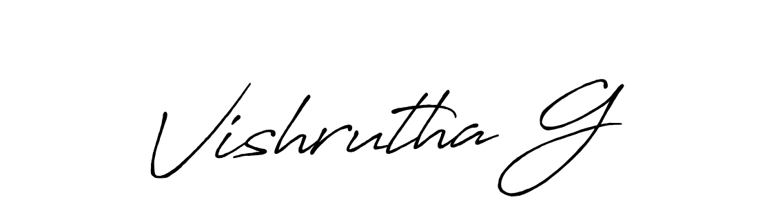 Antro_Vectra_Bolder is a professional signature style that is perfect for those who want to add a touch of class to their signature. It is also a great choice for those who want to make their signature more unique. Get Vishrutha G name to fancy signature for free. Vishrutha G signature style 7 images and pictures png