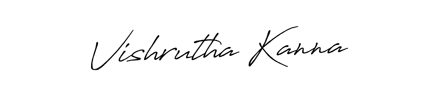 Make a beautiful signature design for name Vishrutha Kanna. With this signature (Antro_Vectra_Bolder) style, you can create a handwritten signature for free. Vishrutha Kanna signature style 7 images and pictures png