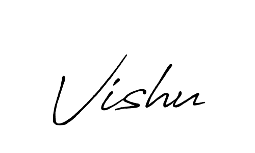 Create a beautiful signature design for name Vishu. With this signature (Antro_Vectra_Bolder) fonts, you can make a handwritten signature for free. Vishu signature style 7 images and pictures png