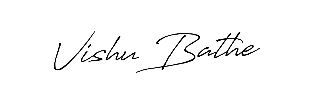 Make a beautiful signature design for name Vishu Bathe. With this signature (Antro_Vectra_Bolder) style, you can create a handwritten signature for free. Vishu Bathe signature style 7 images and pictures png