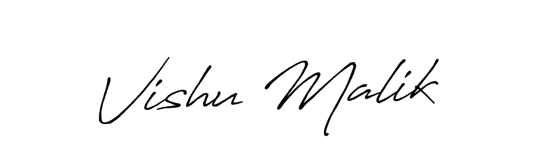 You should practise on your own different ways (Antro_Vectra_Bolder) to write your name (Vishu Malik) in signature. don't let someone else do it for you. Vishu Malik signature style 7 images and pictures png