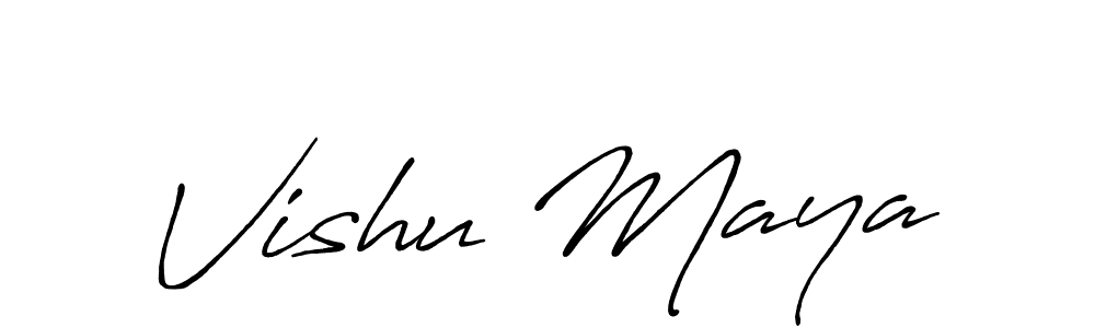 You should practise on your own different ways (Antro_Vectra_Bolder) to write your name (Vishu Maya) in signature. don't let someone else do it for you. Vishu Maya signature style 7 images and pictures png
