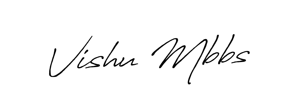 How to make Vishu Mbbs name signature. Use Antro_Vectra_Bolder style for creating short signs online. This is the latest handwritten sign. Vishu Mbbs signature style 7 images and pictures png