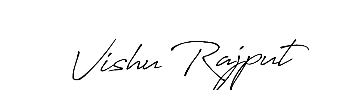How to make Vishu Rajput name signature. Use Antro_Vectra_Bolder style for creating short signs online. This is the latest handwritten sign. Vishu Rajput signature style 7 images and pictures png