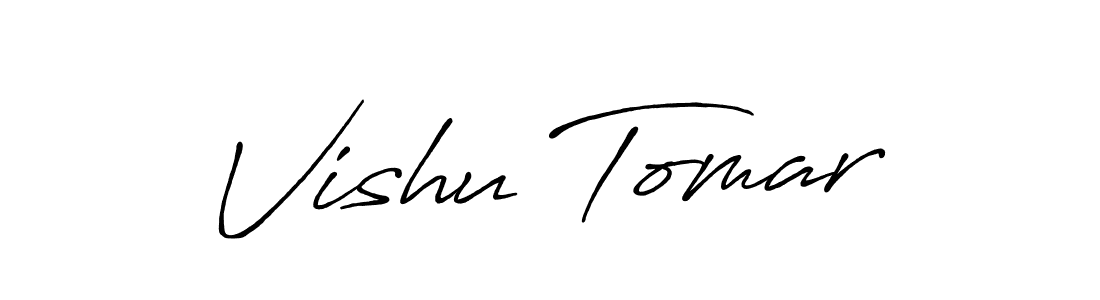 Design your own signature with our free online signature maker. With this signature software, you can create a handwritten (Antro_Vectra_Bolder) signature for name Vishu Tomar. Vishu Tomar signature style 7 images and pictures png