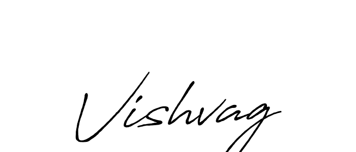 Use a signature maker to create a handwritten signature online. With this signature software, you can design (Antro_Vectra_Bolder) your own signature for name Vishvag. Vishvag signature style 7 images and pictures png