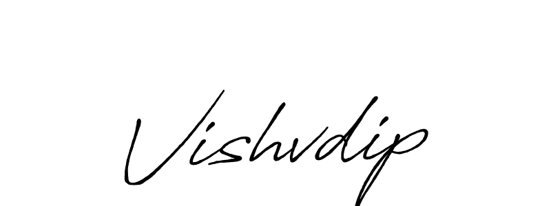 How to make Vishvdip name signature. Use Antro_Vectra_Bolder style for creating short signs online. This is the latest handwritten sign. Vishvdip signature style 7 images and pictures png