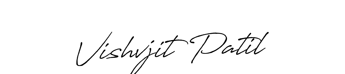 Create a beautiful signature design for name Vishvjit Patil. With this signature (Antro_Vectra_Bolder) fonts, you can make a handwritten signature for free. Vishvjit Patil signature style 7 images and pictures png