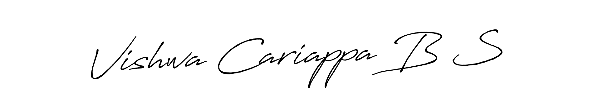 Design your own signature with our free online signature maker. With this signature software, you can create a handwritten (Antro_Vectra_Bolder) signature for name Vishwa Cariappa B S. Vishwa Cariappa B S signature style 7 images and pictures png