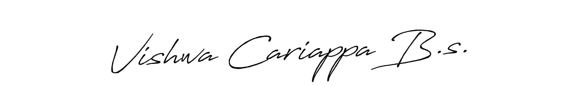 Make a beautiful signature design for name Vishwa Cariappa B.s.. With this signature (Antro_Vectra_Bolder) style, you can create a handwritten signature for free. Vishwa Cariappa B.s. signature style 7 images and pictures png